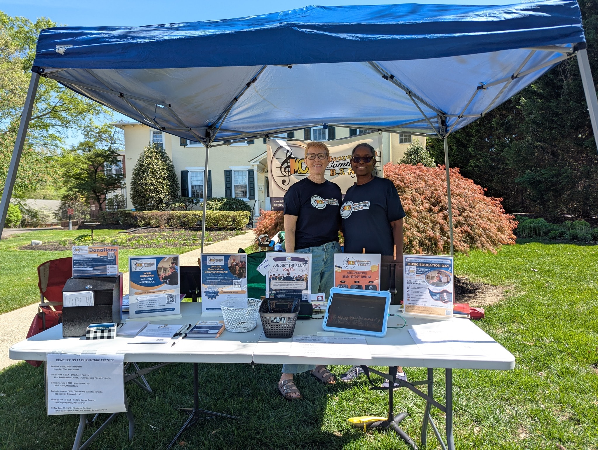 Moorestown Community Band community event booth